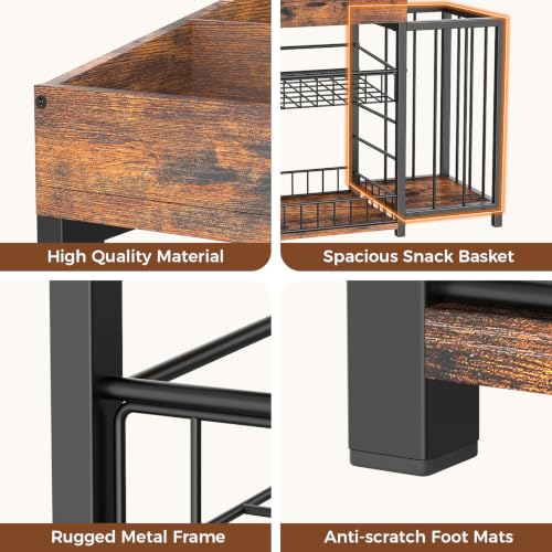 Snack Organizer for Countertop, Adjustable Compartment&Frame Basket - size: 60×28×52cm