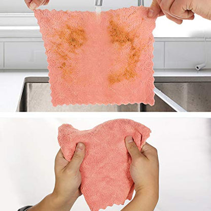kimteny Microfiber Dish Cloths for Washing Dishes 5 Pack, Pink-Grey - color: Pink-grey
