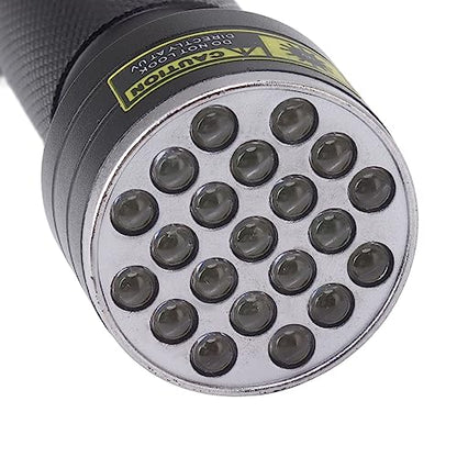 21LED Blacklight Flashlight, 395nm Wavelength Portable Pet Urine Detector for Scorpion Fluorescent Detection, with Detachable Lanyard for Carpet Furniture