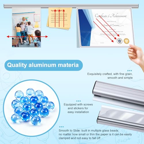 Zonon 6 Pack Display Rail 4 Feet Satin Aluminum Poster Craft Holder - size: 4 Feet