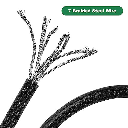 7 ft x 1/2" Heavy Duty Cut-Proof Security Cable, Kayaking & Outdoor Equipment - size: 7FT