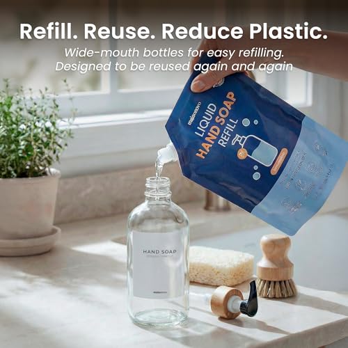 Maisonovo Dish Soap Dispenser - Clear Soap Dispenser White Bamboo Pumps - color: Clear White