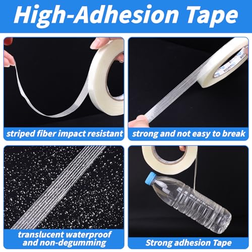 16 Rolls Strapping Tape 1/2 Inch x 60 Yards 5.5 Mil Fiberglass Tape - size: 1/2in x 60Yds