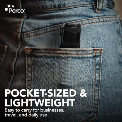 Perco Counterfeit Flashlight - Portable & Reliable Device with UV Light Detection - Fake US Bill Checker for Personal & Commercial Use - Ensures Authenticity & Prevents Fraud