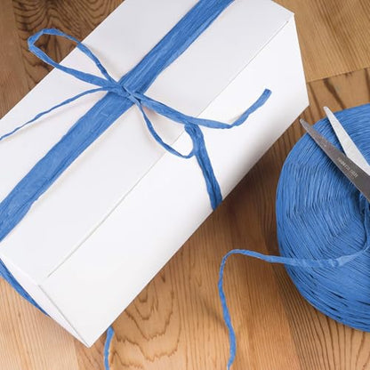 218 Yards Raffia Paper Craft Ribbon Packing Paper Twine, 1/4 Inch by 218 Yards - color: Blue