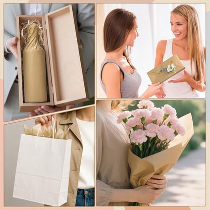 woric 160 Sheets Brown Tissue Paper for Gift Bags 20 X 14 Inches - color: Brown