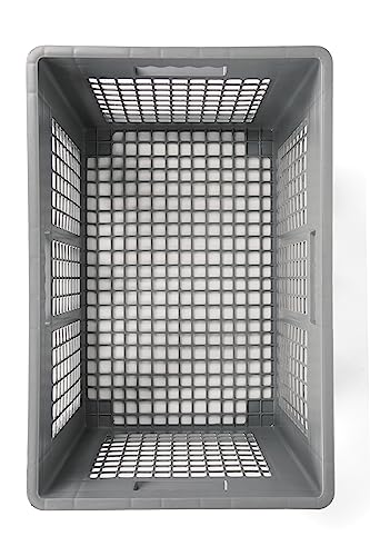 Hudson Exchange 24 x 16 x 12" Mesh Straight Wall Handled Storage Container Tote, Gray - size: 1 Pack