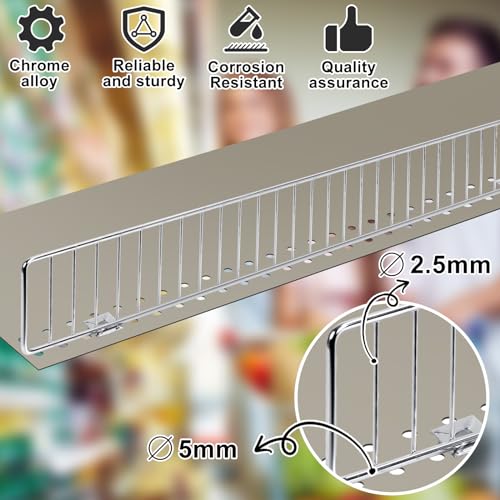 Yaocom 20 Pcs Gondola Shelf Fence 48x3'' Retail Front Wire Guard, Metal - color: Grey, size: 48" x 3"