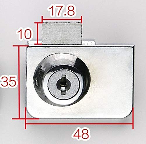 2 Pack Double-Open Glass Door Display Cabinet Display Cabinet Safety Lock, Suitable for 0.2-0.31" Glass Door, Separate Key with Drilling, Zinc Alloy - size: Double door