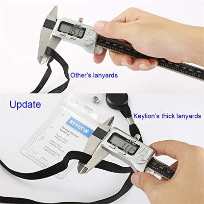 Cruise Flat Lanyard with Retractable Badge Reel & Heavy Duty Clear Vertical ID Card Name Badge Holder (Black,3 Pack) - color: 3 Pack Black Retractable Lanyard