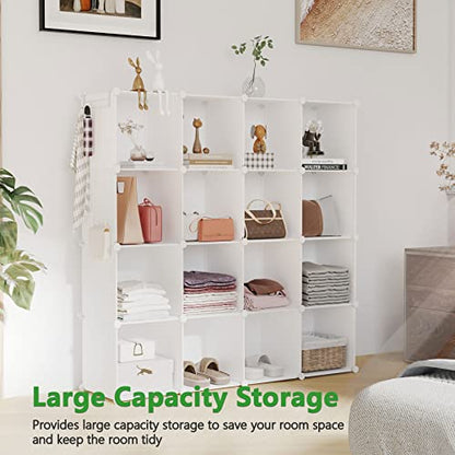 C&AHOME 16 Cube Storage Organizer Cube Shelves Units Storage Cubes, Milky - color: Milky