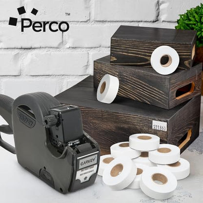 Perco White Price Marking Labels - 56,000 Blank Labels for Garvey 18-6 One Line Price Gun - 44 Rolls, 4 Sleeves - Made in USA - color: White, size: 4 Sleeves
