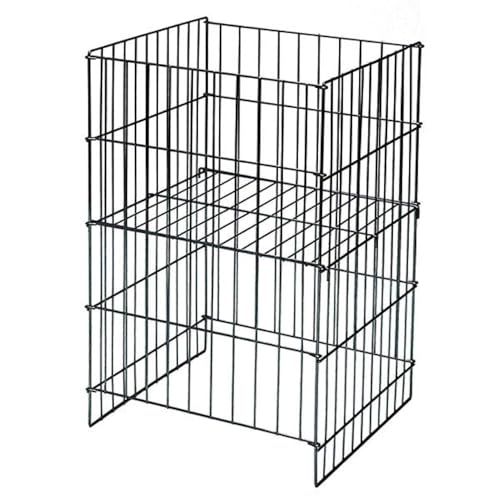 Wire Dump Basket 18"x17"dx30"h with adjustable shelf - Black