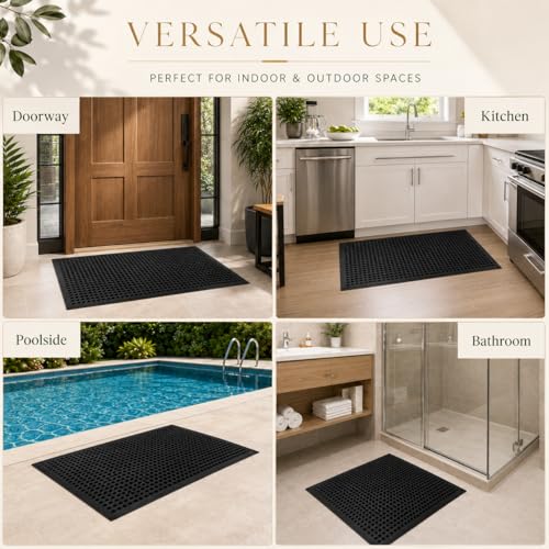 4-Pack 36"x24" inch Entrance Rubber Drainage Floor Mats
