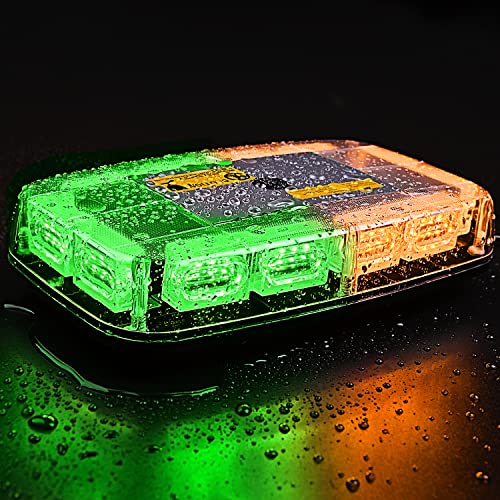 Nilight 12 Inch Roof Top Strobe Lights 48LED 12V 24V - color: Amber and Green