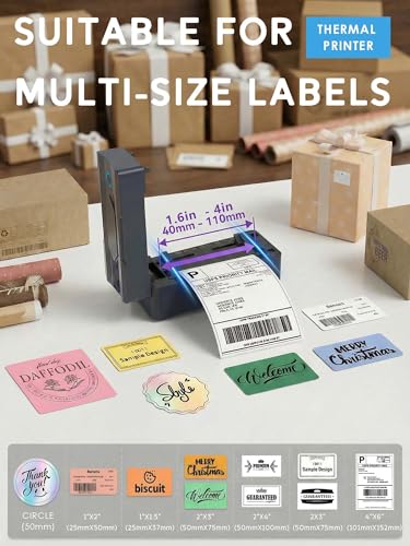 Forc Bluetooth Thermal Shipping Label Printer, 4x6, Black - color: Black