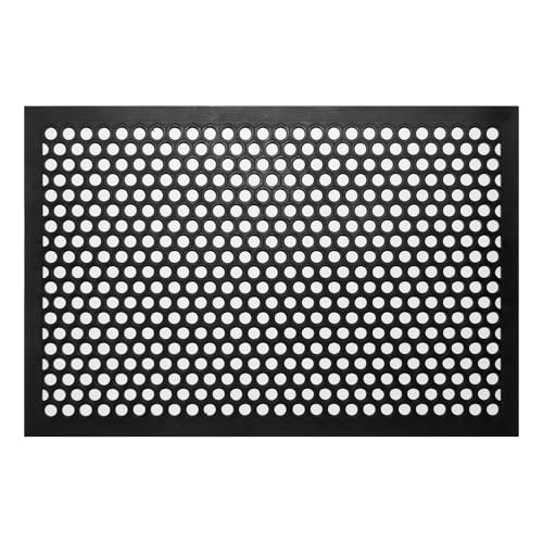 BEHERO Rubber Outdoor Mat 36" x 24" Anti Fatigue Waterproof Non-Slip - color: Black(drainage), size: 2' x 3' (Rectangular)