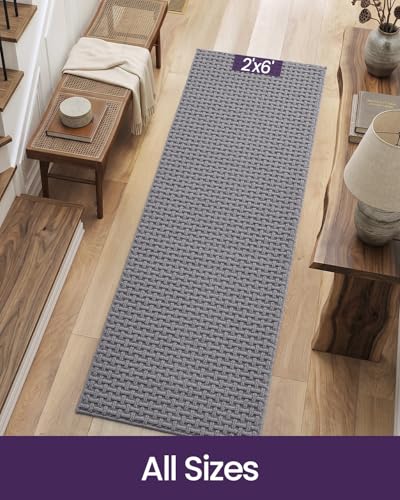 DEXI Hallway Runner Rug 24x72, Non Slip Runner Rugs Washable, Light Grey - color: Light Grey, size: 24'' x 72''(Runner)