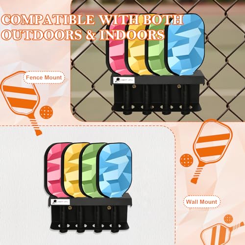 Pickleball Racket Ball Holder Holds 4/12 Paddles Pickleball Storage Rack with Label to Track Next Up Players Pickleball Paddle Holders To Fence Wall Hanging Storage Outdoor Not Include Paddles (1)