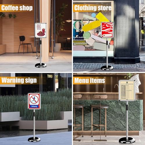 Sign Holder, 8.5x11 Sign Stand for Display 6-Pack Silver - color: Bright Silver, size: 8.5*11 6-Pack
