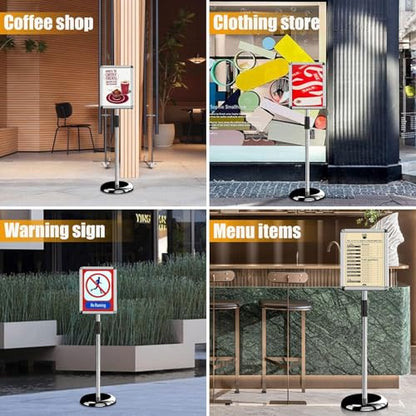Sign Holder, 8.5x11 Sign Stand for Display 6-Pack Silver - color: Bright Silver, size: 8.5*11 6-Pack