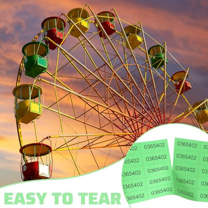 Kosiz 1000 Sheets 25 Bid Raffle Ticket Sheets Chinese Auction Tickets Numbers for Basket Events and Silent Auctions (Green) - color: Green, size: 25 Bid