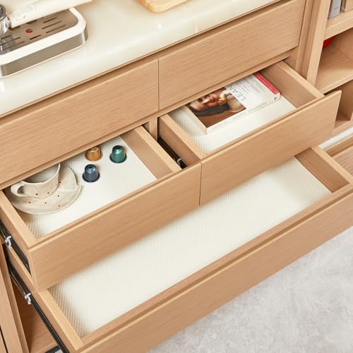 100% EVA Shelf Liner Waterproof Non Adhesive, 12" x 360", Cream - color: Cream, size: 12"W x 360"L