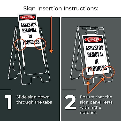 OSHA Danger Asbestos Removal in Progress Sidewalk Sign Kit, - size: 10x16 Inches, style: A-frame + 2 Panel Kit