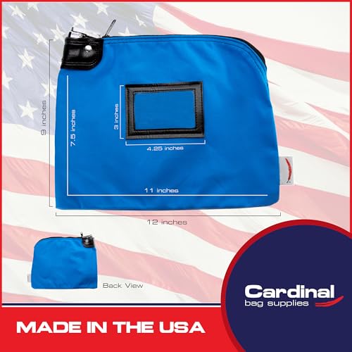 Locking Canvas Cash Bag, Sky Blue, 9 x 12 Inch - color: Deep Sky Blue