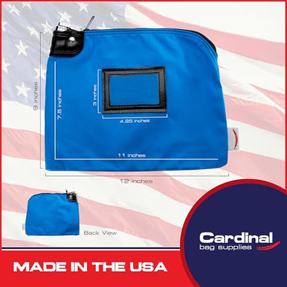 Locking Canvas Cash Bag, Sky Blue, 9 x 12 Inch - color: Deep Sky Blue