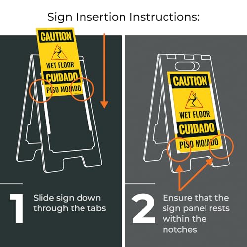 Caution Wet Floor Sign Kit, - size: 10x16 Inches, style: A-frame + 2 Panel Kit