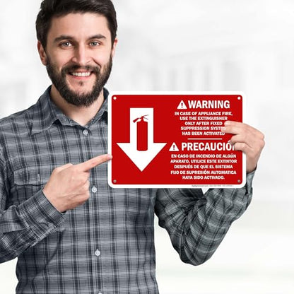 Osha Fire Extinguisher Instruction Warning Bilingual Sign, 10x7 Inches, Rust Free .040 Aluminum, Fade Resistant, Made in USA by My Sign Center - size: 7x10 Aluminum