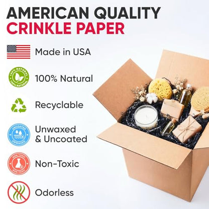 1 Cu Ft Ready To Ship Carton with Black Crinkle Paper Filler 12x12x12" - color: Black, size: Single Wall Box