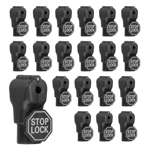 20Pcs Peg Hook Locks (4mm) PC Magnet Anti-Theft Pegboard Display Hook Locks Security Red Stop Tools, Fits Retail Shop/Shopping Center/Garage Tools, Black - color: Black, size: 4mm