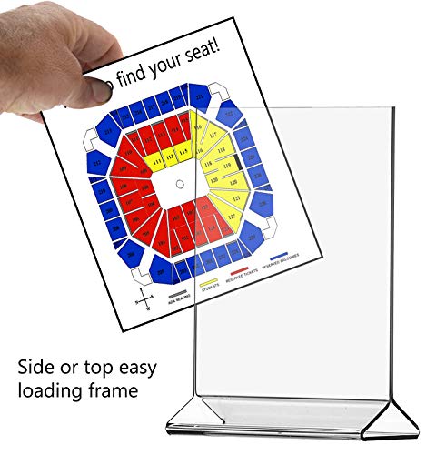 Marketing Holders Acrylic Sign Holder 8.5" x 11" Top Load Double Sided Clear Portrait Orientation Literature Table Tent for Job Fairs Tradeshows Expos and Conventions - size: Top Load 8.5"w x 11"h