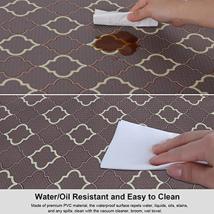 Kitchen Floor Mat Set of 2, Anti Fatigue Kitchen Mat 17"x59"+17"x29" - color: Coffee, size: 17"x59"+17"x29"