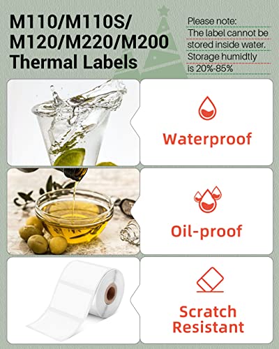 Phomemo Thermal Labels, 1.18" x 0.79", for M110/M100/M220/M108, 300 PCS - color: White, size: 1.18"x0.79"
