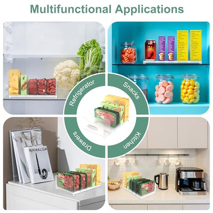 Freezer Organizer,12" Visible Fridge Organizer Rack with Removable Dividers - color: White
