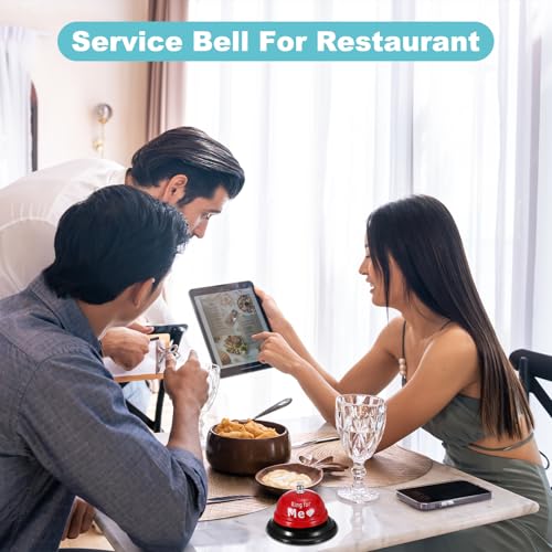 PATIKIL Desk Bell, 3.3" Service Call Bell Ringing, ME, Bright Red - color: Bright Red(me)