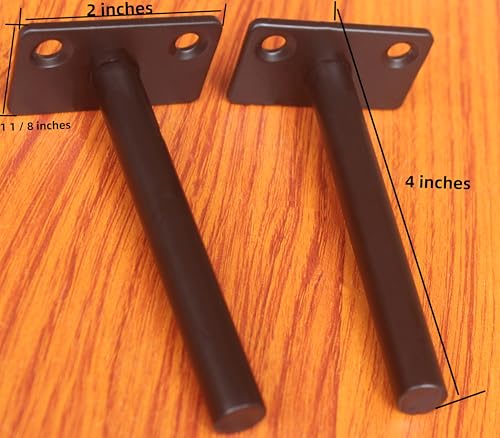 6 Pcs 4" Black Solid Steel Floating Shelf Bracket Blind Shelf Supports - Hidden Brackets for Floating Wood Shelves - Concealed Blind Shelf Support – Screws and Wall Plugs Included - size: 4 Inch, style: 6 Pack-Solid