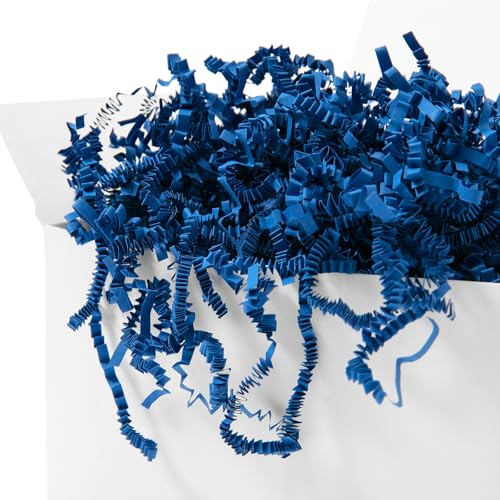 Mefleet 1 LB Crinkle Paper Filler Dark Blue Shredded Paper for Gift Box - color: Dark Blue
