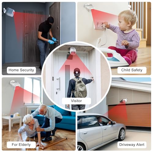 Wireless Driveway Alarm - Motion Sensor Door Chime Motion Detector