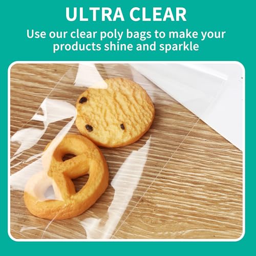 iMailer - 200 Count - 4" x 6" Self Sealing Cellophane Bags- Clear Small Poly Bags for Cookie, Treats, Party Favors, Photo, Jewelry - size: 4x6 Inch (Pack of 200)