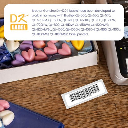 Brother Genuine DK-120424PK Multipurpose Paper Labels, Die-Cut 0.66" x 2.1", Engineered for Excellence, 400 Labels Per Roll, 24 Rolls per Box, White, for use with Select Brother QL Label Printers - size: 24 Rolls