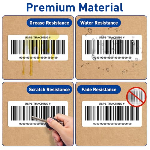 ESSENTIAL 4" x 2" Direct Thermal Labels, 1" Core (3000 Labels, 4 Rolls) - size: 4"x2"-750 Labels/ Roll