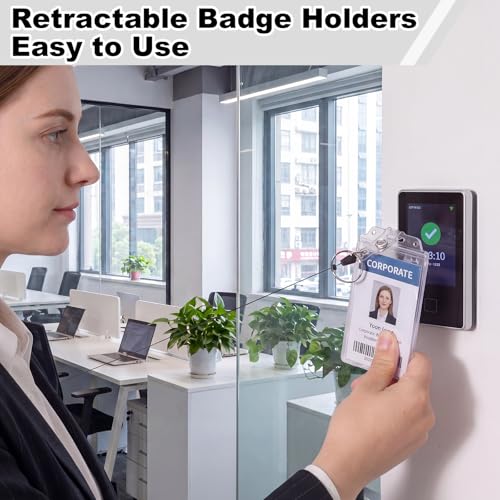 2 Pack Retractable Badge Reel with Permanent Locking Id Holder, Black - style: 2 Set Permanent Locking