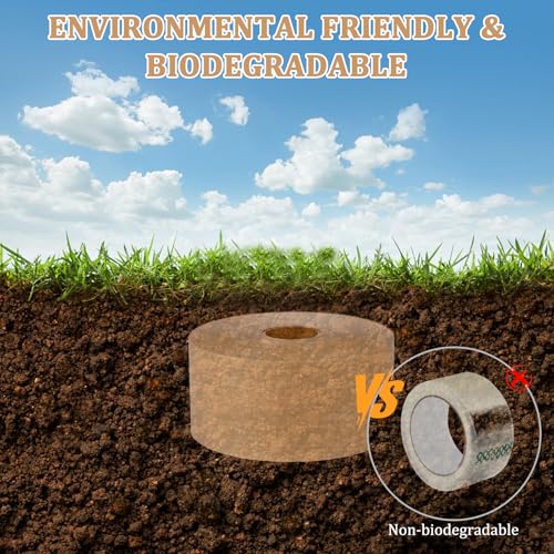 Water-Activated Kraft Paper Reinforced Tape, 1-Pack, 2.75 inches x 380 feet, for Heavy-Duty Secure Packaging and Shipping, Environmentally Friendly and Biodegradable