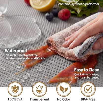 PABUSIOR Cabinet Shelf Liners Clear: Non-Slip Drawer Liner 14" W x 120" L - size: 14"W x 120"L