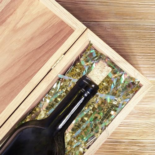 PAPER FAIR Metallic Iridescent Gold Crinkle Cut Paper Shredded Filler, 5OZ Sparkling Crystal Gold Paper Shreds Raffia Tissue, Craft Bedding Cushion, for Gifts Wedding Easter Bridesmaid Christmas - color: Iridescent Gold