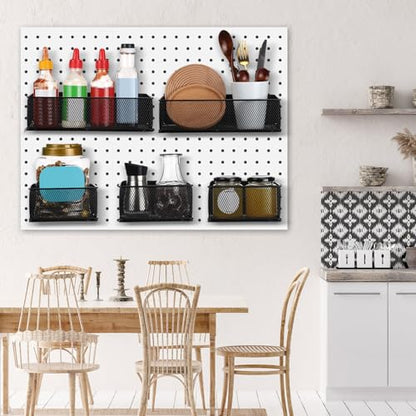 Tioncy 4 Pcs Magnetic Storage Bin Magnetic Locker Organizer for Pegboard Refrigerator Shelves Basket Container Wire Storage Holder for Kitchen Home Whiteboard(Black,10.6''l, 6.2''l) - size: 10.6''L, 6.2''L